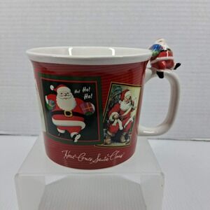 Bath & Body Works Here Comes Santa Claus Mug 3D Handle Topper‎ Red Christmas Cup